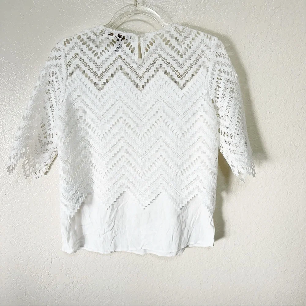 Maje Elegant White Lace Top size 2 M - Picture 10 of 10